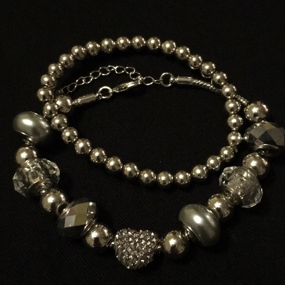 Set of two silver bracelets.
